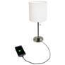 3_All the Rages Ben 19 1/2" Brushed Steel Accent Lamp with Power Outlet more views