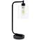 All the Rages Botehlo 18 3/4" Matte Black and Glass Lantern Desk Lamp