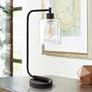 All the Rages Botehlo 18 3/4" Matte Black and Glass Lantern Desk Lamp