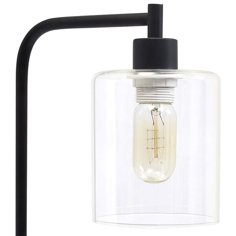 Image 3 All the Rages Bronson 18 3/4" Glass and Black Iron Lantern Desk Lamp more views
