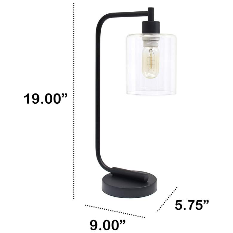 Image 6 All the Rages Bronson 18 3/4" Glass and Black Iron Lantern Desk Lamp more views