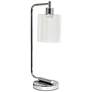 All the Rages Bronson 18 3/4" Glass and Chrome Lantern Desk Lamp