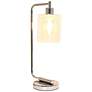 All the Rages Bronson 18 3/4" Glass and Chrome Lantern Desk Lamp