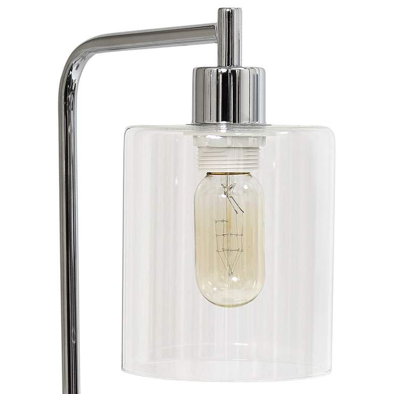 Image 3 All the Rages Bronson 19" Glass and Chrome Lantern Desk Lamp more views