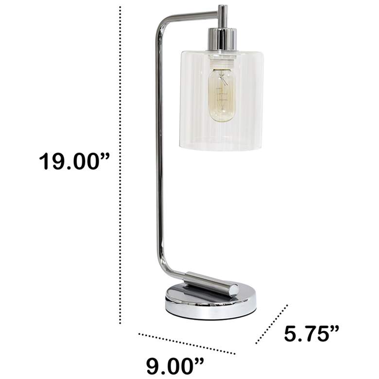 Image 6 All the Rages Bronson 19" Glass and Chrome Lantern Desk Lamp more views