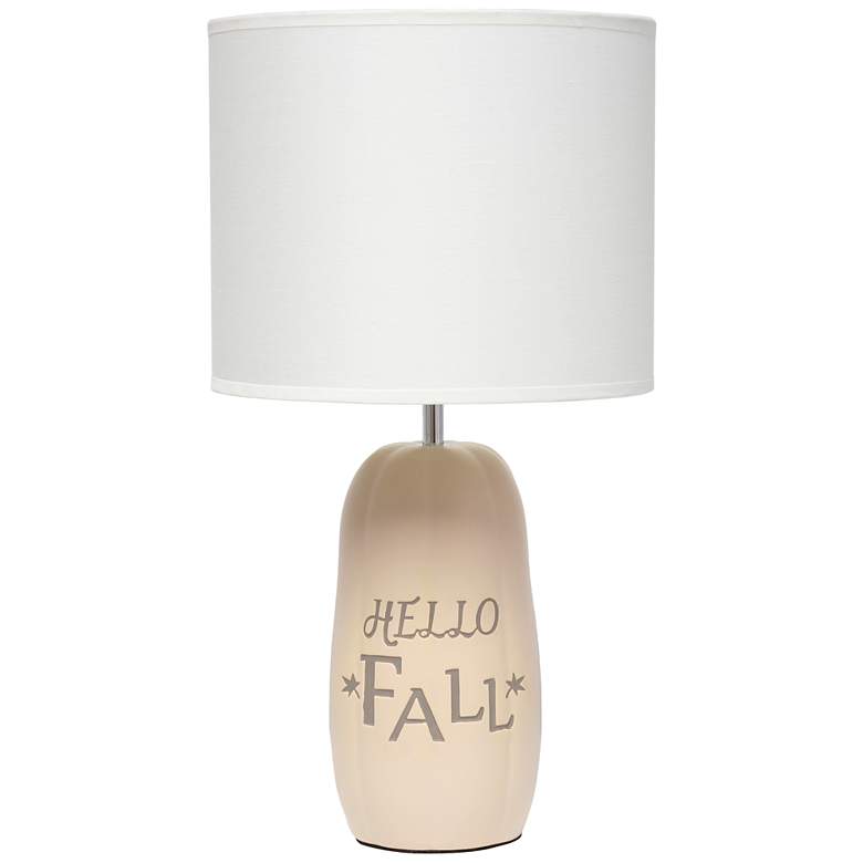 Image 1 All The Rages Cozy Autumn 18" Beige Hello Fall Inscription Table Lamp