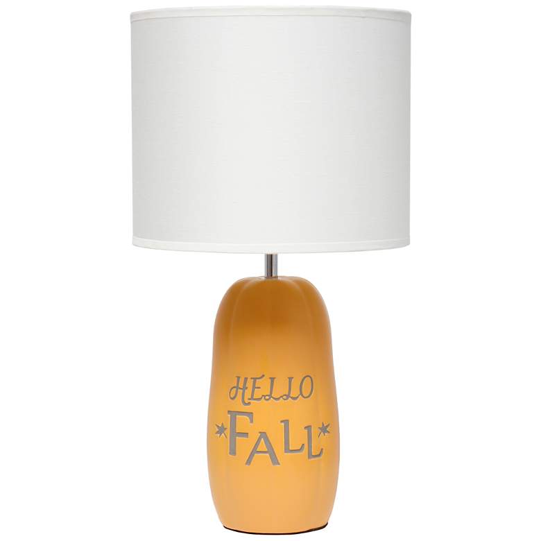 Image 1 All The Rages Cozy Autumn 18" Orange Hello Fall Inscription Table Lamp