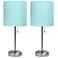 All The Rages Creekwood 19 1/2" Aqua Blue Outlet Table Lamps Set of 2