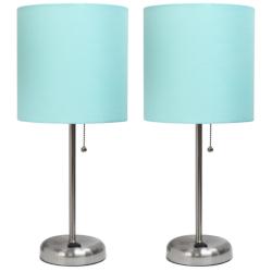 All The Rages Creekwood 19 1/2" Aqua Blue Outlet Table Lamps Set of 2