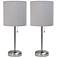 All The Rages Creekwood 19 1/2" Gray Shade Outlet Table Lamps Set of 2