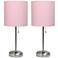 All The Rages Creekwood 19 1/2" Pink Shade Outlet Table Lamps Set of 2