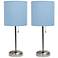 All The Rages Creekwood 19 1/2" Sky Blue Outlet Table Lamps Set of 2