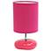 All The Rages Creekwood Home 10 1/4" Modern Round Rock Pink Table Lamp