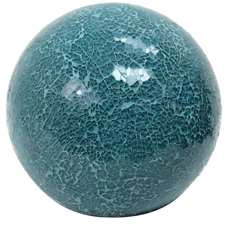 Image 1 All The Rages Crystal Mosaic 8" Teal Dome Accent Table Lamp