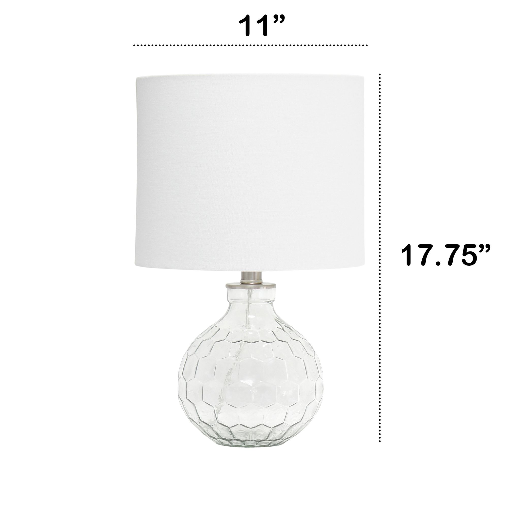 All the Rages Demare 17 3/4" Clear Honeycomb Glass Accent Table Lamp