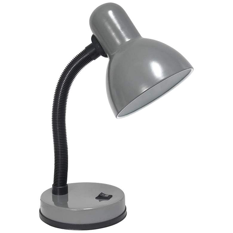 Image 2 All The Rages Essentix Fundamental 14 1/4 inch Gray Gooseneck Desk Lamp