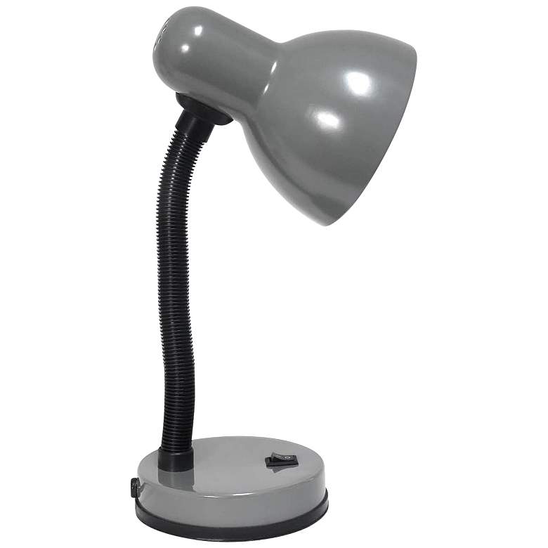 Image 7 All The Rages Essentix Fundamental 14 1/4 inch Gray Gooseneck Desk Lamp more views