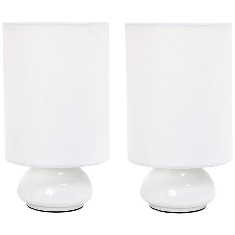 Image 1 All The Rages Gemini 8 3/4" High White Mini Touch Table Lamps Set of 2