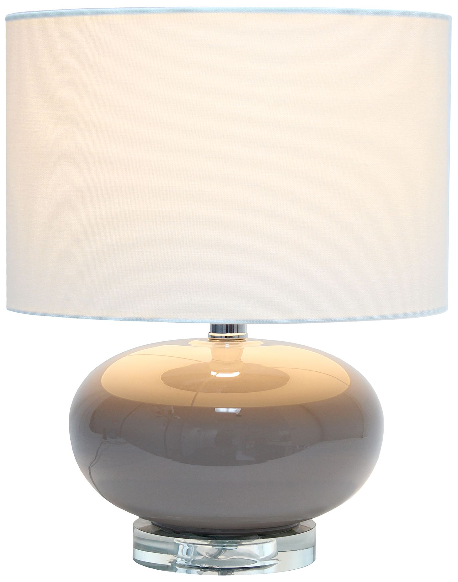 All the Rages Gilmore 15 1/4" High Gray Glass Bedside Table Lamp