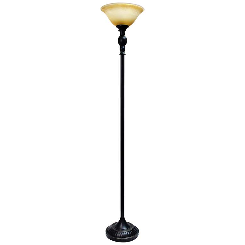 Image 2 All the Rages Holcomb 71 inch Restoration Bronze Torchiere Floor Lamp
