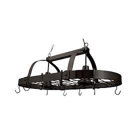 Image1 of All The Rages Home 35 1/2" Bronze 2-Light Pot Rack Chandelier