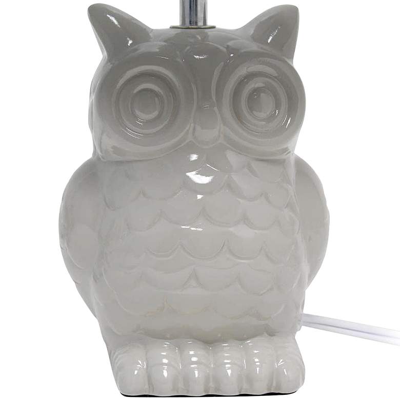 Image 3 All The Rages Hoot 12 3/4" High Gray Ceramic Accent Owl Table Lamp more views