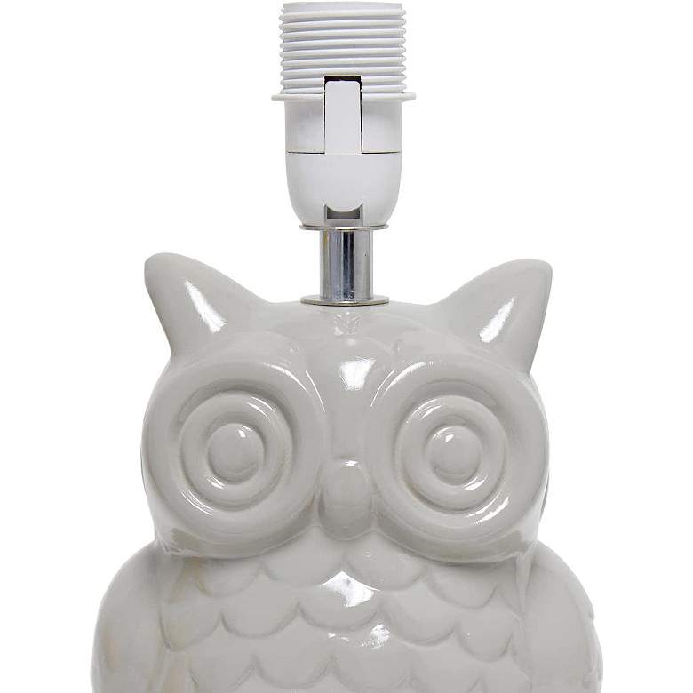 Image 4 All The Rages Hoot 12 3/4" High Gray Ceramic Accent Owl Table Lamp more views