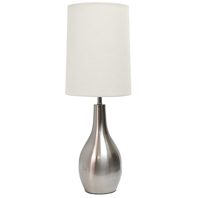 Image 1 All The Rages Hourglass 19 1/2" Brushed Nickel Finish Table Lamp