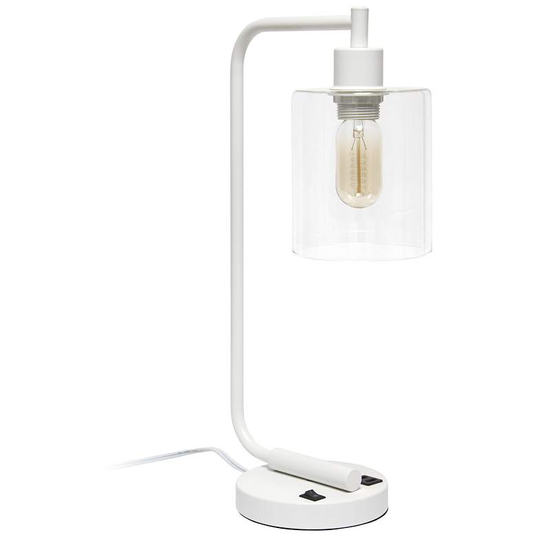 Image 1 All The Rages Lalia 18.8" High White and Glass Modern USB Desk Lamp