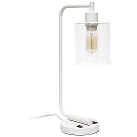 Image1 of All The Rages Lalia 18.8" High White and Glass Modern USB Desk Lamp