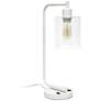 All The Rages Lalia 18.8" High White and Glass Modern USB Desk Lamp