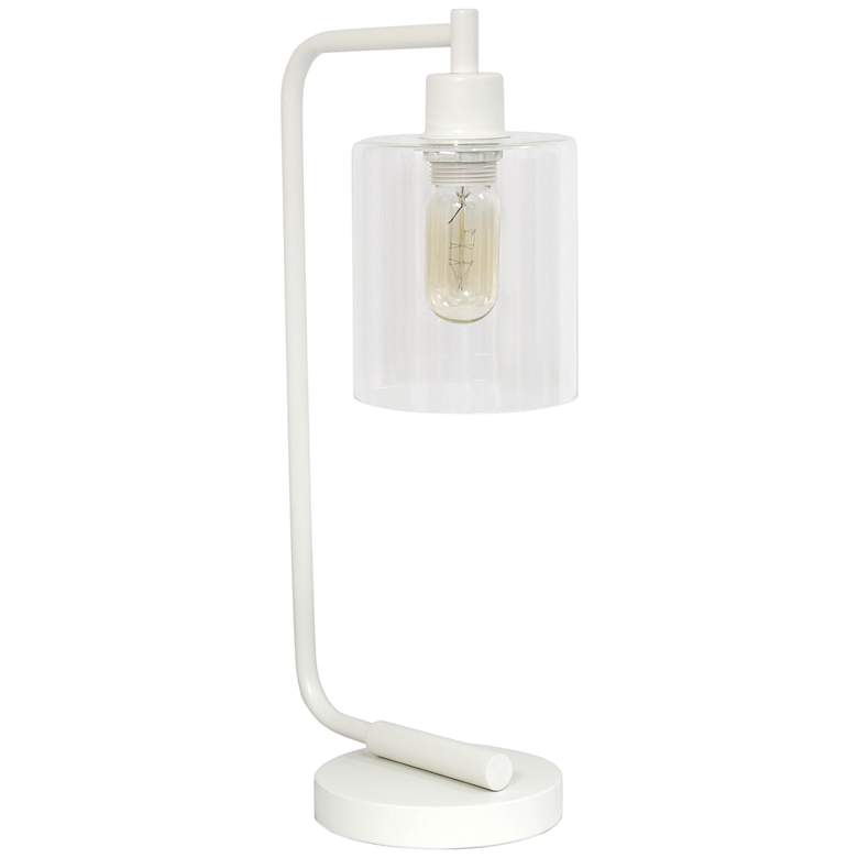 Image 2 All The Rages Lalia 19" High White Iron Desk Lamp with Glass Shade