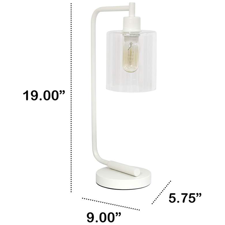 Image 6 All The Rages Lalia 19" High White Iron Desk Lamp with Glass Shade more views