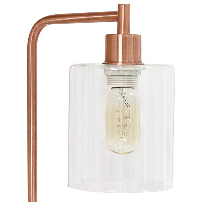 Image 3 All The Rages Lalia 19" Rose Gold Desk Lamp with Glass Shade more views