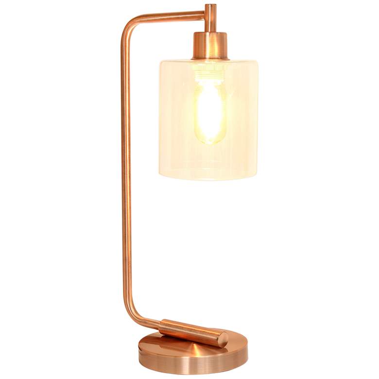 Image 5 All The Rages Lalia 19" Rose Gold Desk Lamp with Glass Shade more views