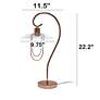 All The Rages Lalia 22 1/4" High Modern Rose Gold Scroll Table Lamp