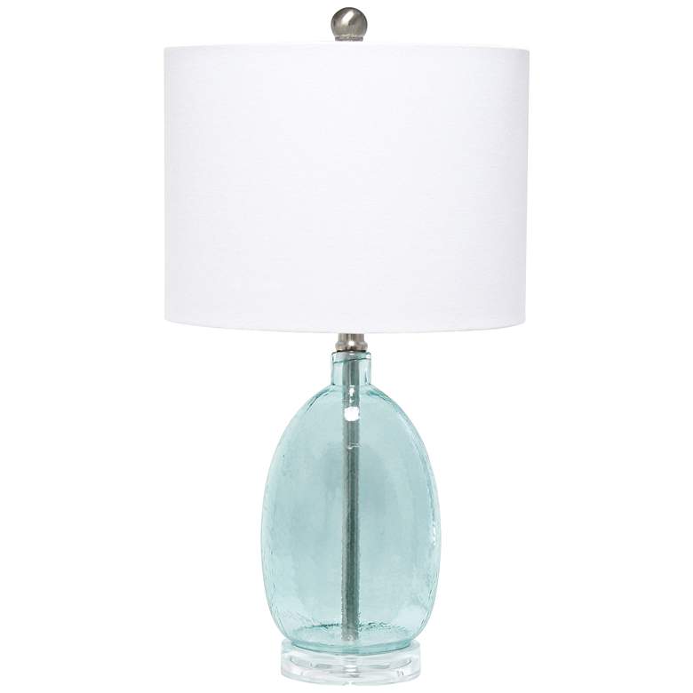Image 2 All The Rages Lalia 22 inch High Clear Blue Oval Glass Accent Table Lamp