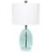 All The Rages Lalia 22" High Clear Blue Oval Glass Accent Table Lamp