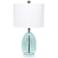 All The Rages Lalia 22" High Clear Blue Oval Glass Accent Table Lamp