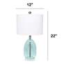 All The Rages Lalia 22" High Clear Blue Oval Glass Accent Table Lamp