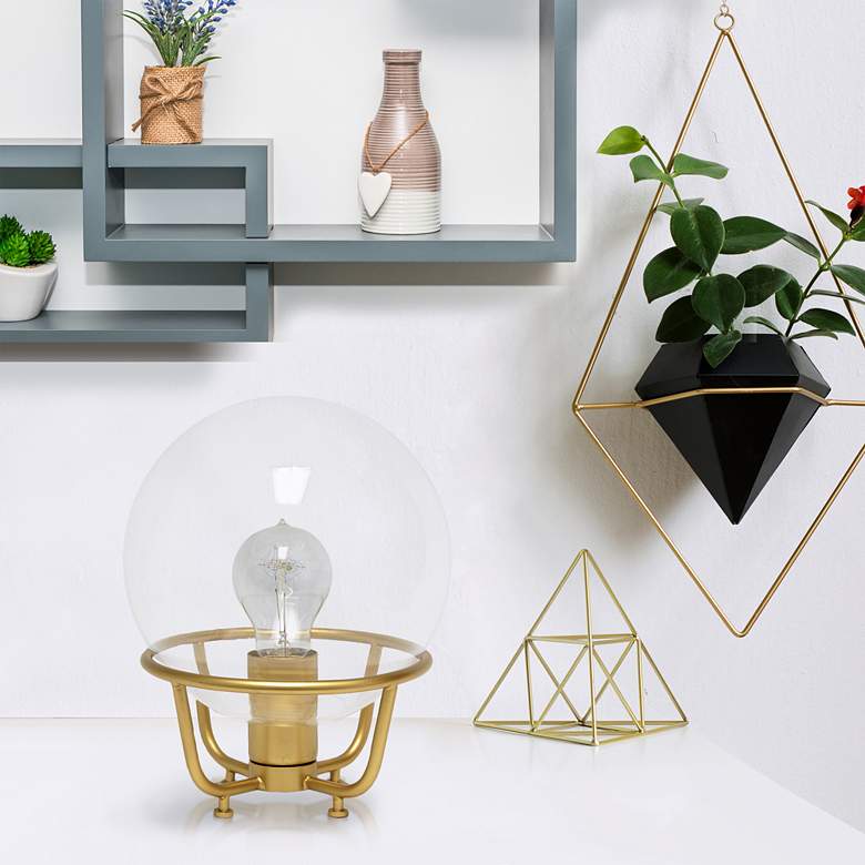 Image 1 All the Rages Lalia Home 10" Gold Globe Glass Accent Table Lamp