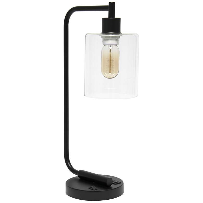 Image 2 All the Rages Lalia Home 18 3/4" Black Iron Dual USB Desk Lamp