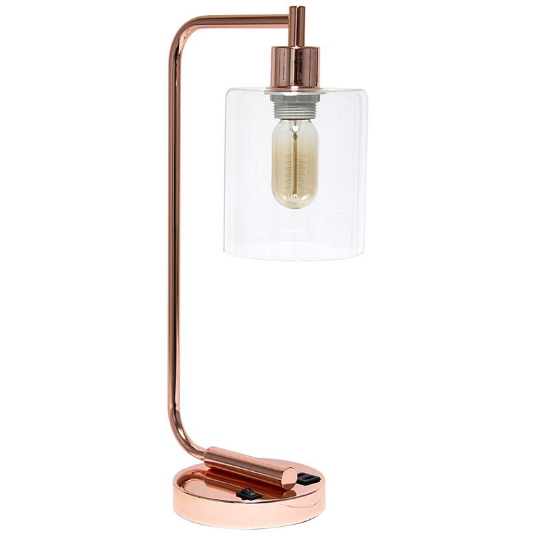 Image 2 All the Rages Lalia Home 18 3/4" Rose Gold Dual USB Desk Lamp