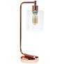 All the Rages Lalia Home 18 3/4" Rose Gold Dual USB Desk Lamp