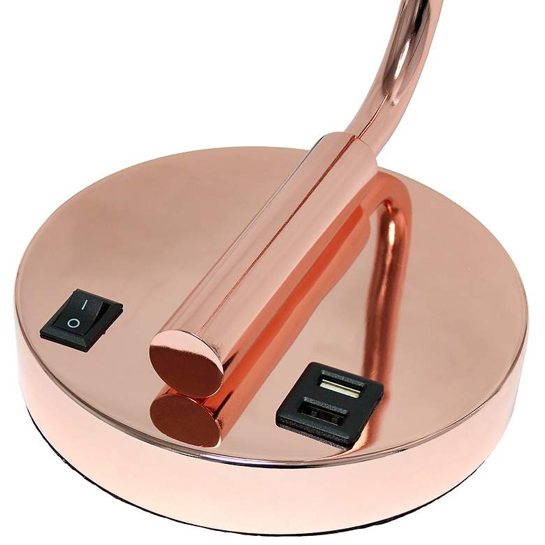 Image 6 All the Rages Lalia Home 18 3/4 inch Rose Gold Dual USB Desk Lamp more views