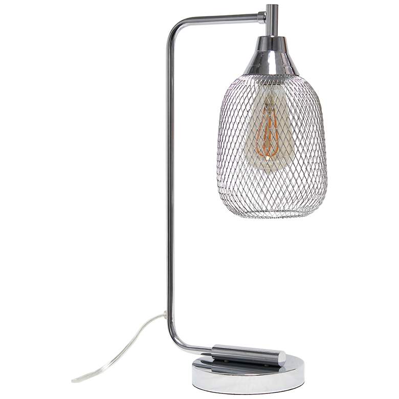 Image 2 All the Rages Lalia Home 19" High Chrome Wire Mesh Desk Lamp