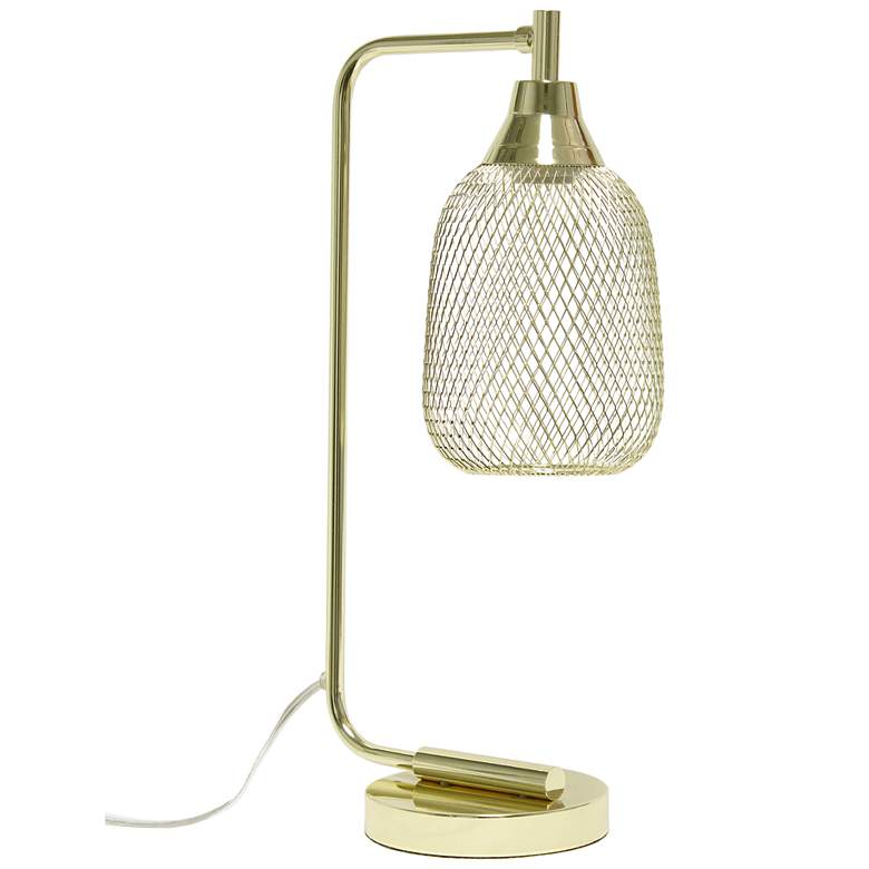 Image 5 All the Rages Lalia Home 19 inch High Gold Wire Mesh Modern Desk Lamp more views