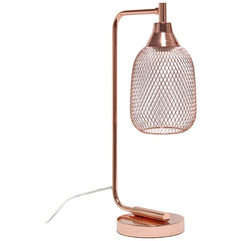 Image 5 All the Rages Lalia Home 19 inch High Rose Gold Wire Mesh Modern Desk Lamp more views