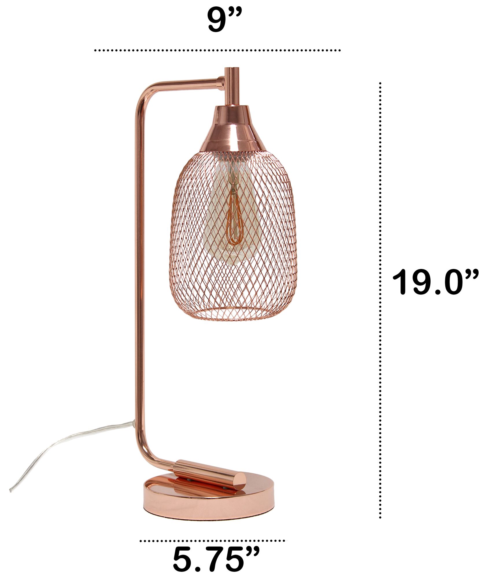 All the Rages Lalia Home 19" High Rose Gold Wire Mesh Modern Desk Lamp