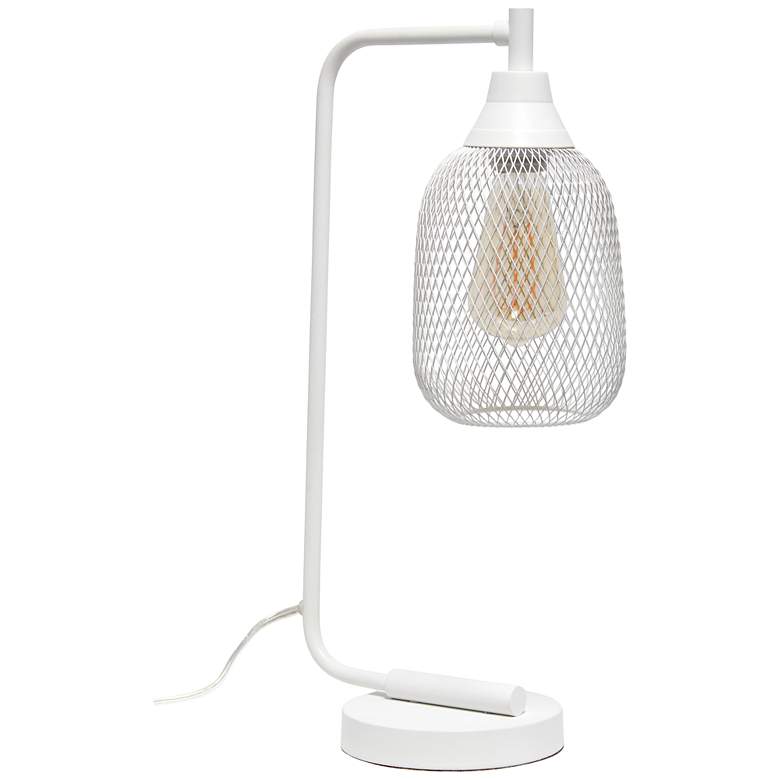 Image 2 All the Rages Lalia Home 19" High White Wire Mesh Modern Desk Lamp
